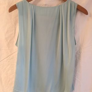 Alice + Olivia Gathered Silk Tank Top Blue Size S